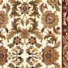 7' Octagon Ivory Or Red Floral Bordered Indoor Area Rug