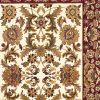 7' Octagon Ivory Or Red Floral Bordered Indoor Area Rug