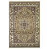 Beige And Ivory Octagon Medallion Area Rug