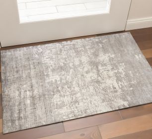 3' X 5' Beige Abstract Hand Loomed Area Rug