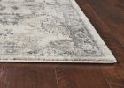 5' X 8' Ivory Machine Woven Distressed Floral Traditional Indoor Runner Rug