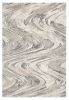 5' X 8' Natural Abstract Wave Brushstrokes Indoor Area Rug