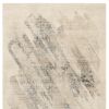 5' X 8' Ivory Grey Machine Woven Abstract Brushstrokes Indoor Area Rug