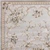 8' X 10' Light Grey Floral Indoor Area Rug