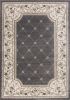 8' X 10' Grey Or Ivory Diamond Floral Bordered Indoor Area Rug