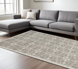 8' X 11' Gray Area Rug With UV Protection
