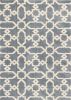 5' X 8' Slate Blue Geometric Pattern Microfiber Indoor Area Rug