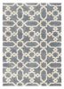 5' X 8' Slate Blue Geometric Pattern Microfiber Indoor Area Rug
