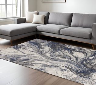 6' X 9' Grey Abstract Marble Design Indoor Area Rug