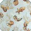 7' Round Blue Shells And Corals Indoor Area Rug