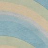 5' X 8' Ocean Blue Beige Hand Tufted Abstract Waves Indoor Area Rug