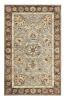 5' X 8' Grey Or Mocha  Floral Bordered Wool Indoor Area Rug