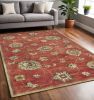 5' X 8' Red Hand Tufted Traditional Floral Indoor Area Rug