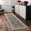 8' Grey Or Ivory Polypropylene Runner Rug