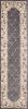 8' Grey Ivory Bordered Floral Indoor Runner Rug