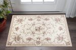3' X 5' Ivory Bordered Floral Indoor Area Rug