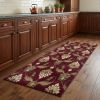 8' Red and Ivory Floral Runner Rug