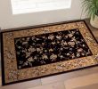 3' X 5' Black Beige Machine Woven Floral Vines Indoor Area Rug