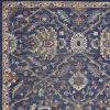 3' X 5' Royal Blue Machine Woven Floral Traditional Indoor Area Rug