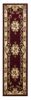 8' Red and Ivory Floral Border Runner Rug