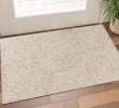3' X 5' Ivory Geometric Hexagon Wool Area Rug