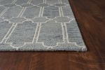 3' X 5' Slate Blue Hand Tufted Geometric Indoor Area Rug