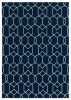 3' X 5' Trellis And Diamond Navy Uv Treated Area Rug
