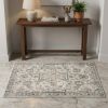 3' X 5' Ivory Floral Distressed Area Rug