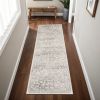 8' Runner Ivory Floral Runner Rug