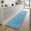 8' Highlighter Blue Indoor Shag Runner Rug