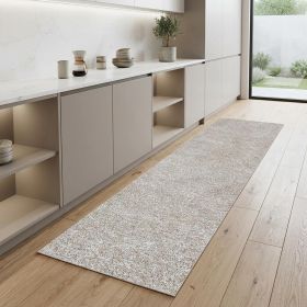 8' Ivory Heather Indoor Shag Runner Rug