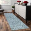 8' Seafoam Heather Indoor Shag Runner Rug