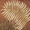 3' X 4' Rust Orange Hand Tufted Tropical Leaves Indoor Area Rug