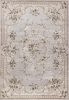 5' X 8' Light Grey Floral Vines Bordered Area Rug