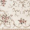 5' X 8' Ivory Bordered Floral Indoor Area Rug