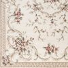 5' X 8' Ivory Bordered Floral Indoor Area Rug