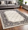 5' X 8' Ivory Or Grey Diamond Bordered Area Rug