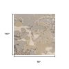 7' X 10' Sand Grey Machine Woven Abstract Indoor Area Rug
