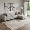7' X 10' Sand Grey Machine Woven Abstract Indoor Area Rug