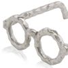 Hammered Silver Metal Eyeglasses Sculpture