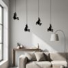Set of Four 6" Black Resin Unique Climbing Men Wall Decor