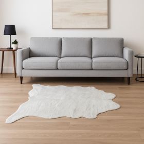 5' X 8' Gray Faux Fur Area Rug