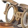 Brass Folding Pocket Binocular In Wood Storage Box