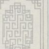 9' X 12' Ivory Grey Hand Tufted Bordered Greek Key Indoor Area Rug
