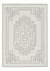 9' X 12' Ivory Grey Hand Tufted Bordered Greek Key Indoor Area Rug