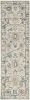 8' Ivory Hand Tufted Space Dyed Floral Traditional Indoor Runner Rug
