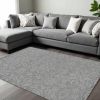 9' X 13' Grey Hand Tufted Space Dyed Floral Ogee Indoor Area Rug