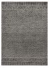 7' X 10' Grey Black Hand Tufted Space Dyed Geometric Indoor Area Rug