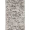 3' X 5' Gray Floral Vines Hand Loomed Distressed Area Rug