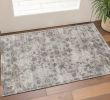3' X 5' Gray Floral Vines Hand Loomed Distressed Area Rug